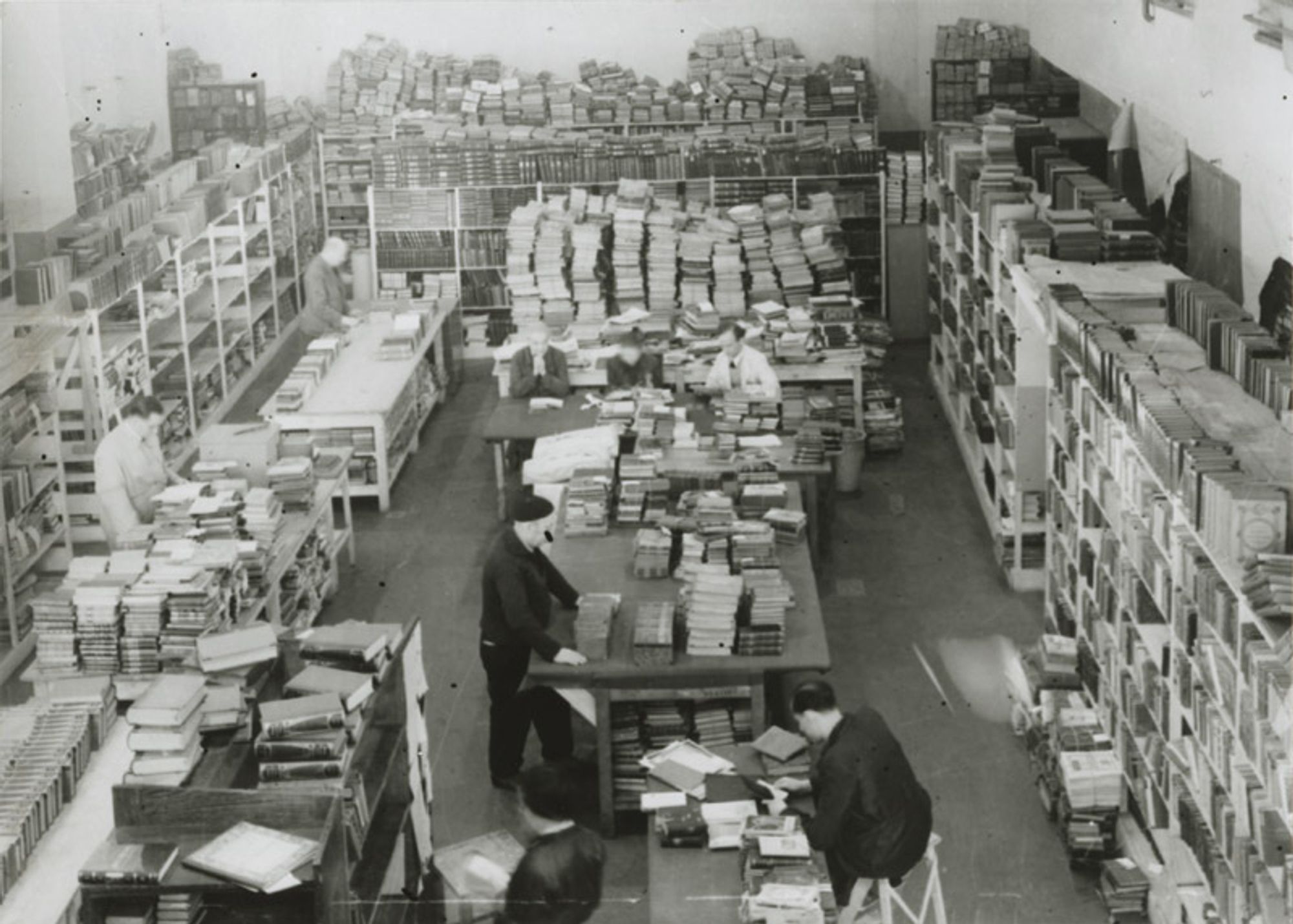 A warehouse of confiscated books in Prague, 1942-1944. © Photo Archive, Jewish Museum in Prague.