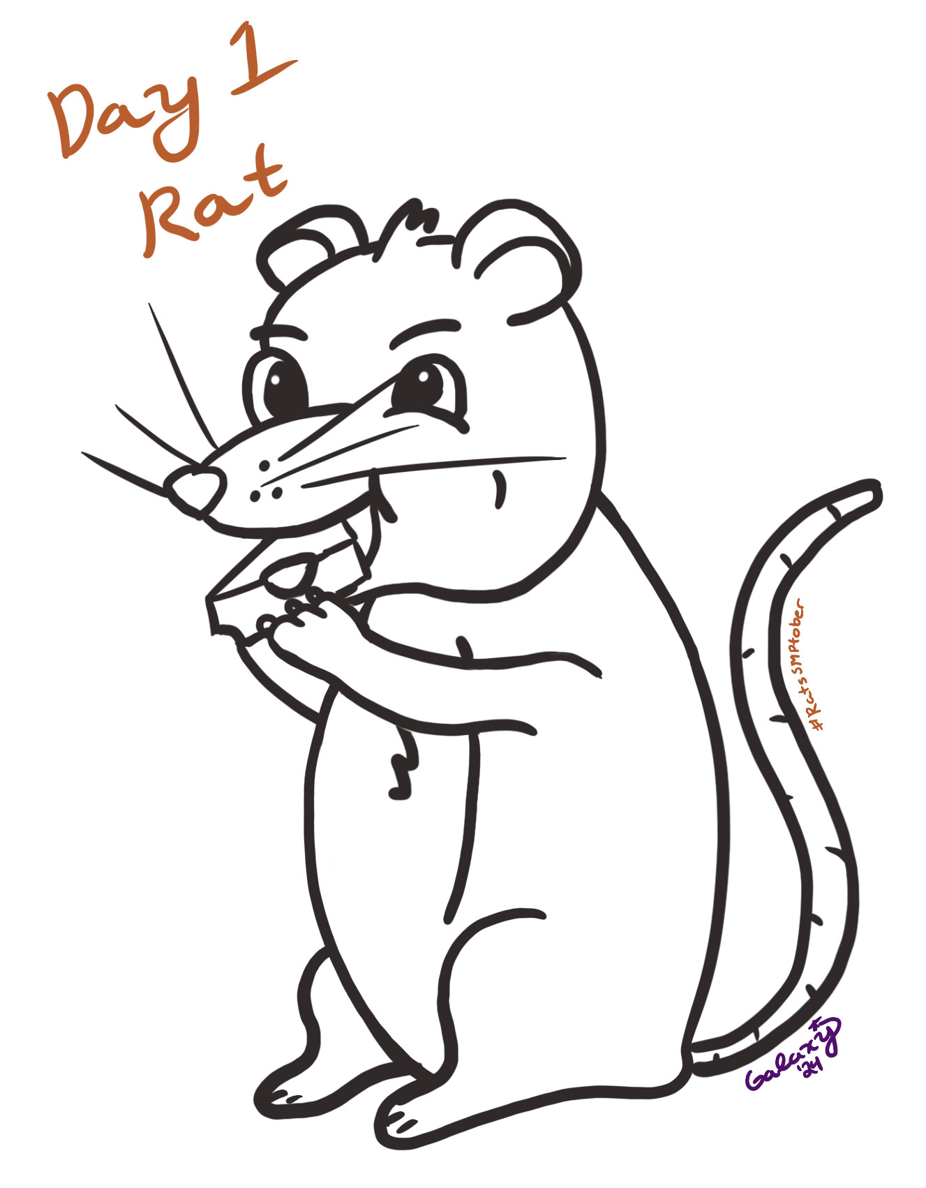 A rat eating cheese