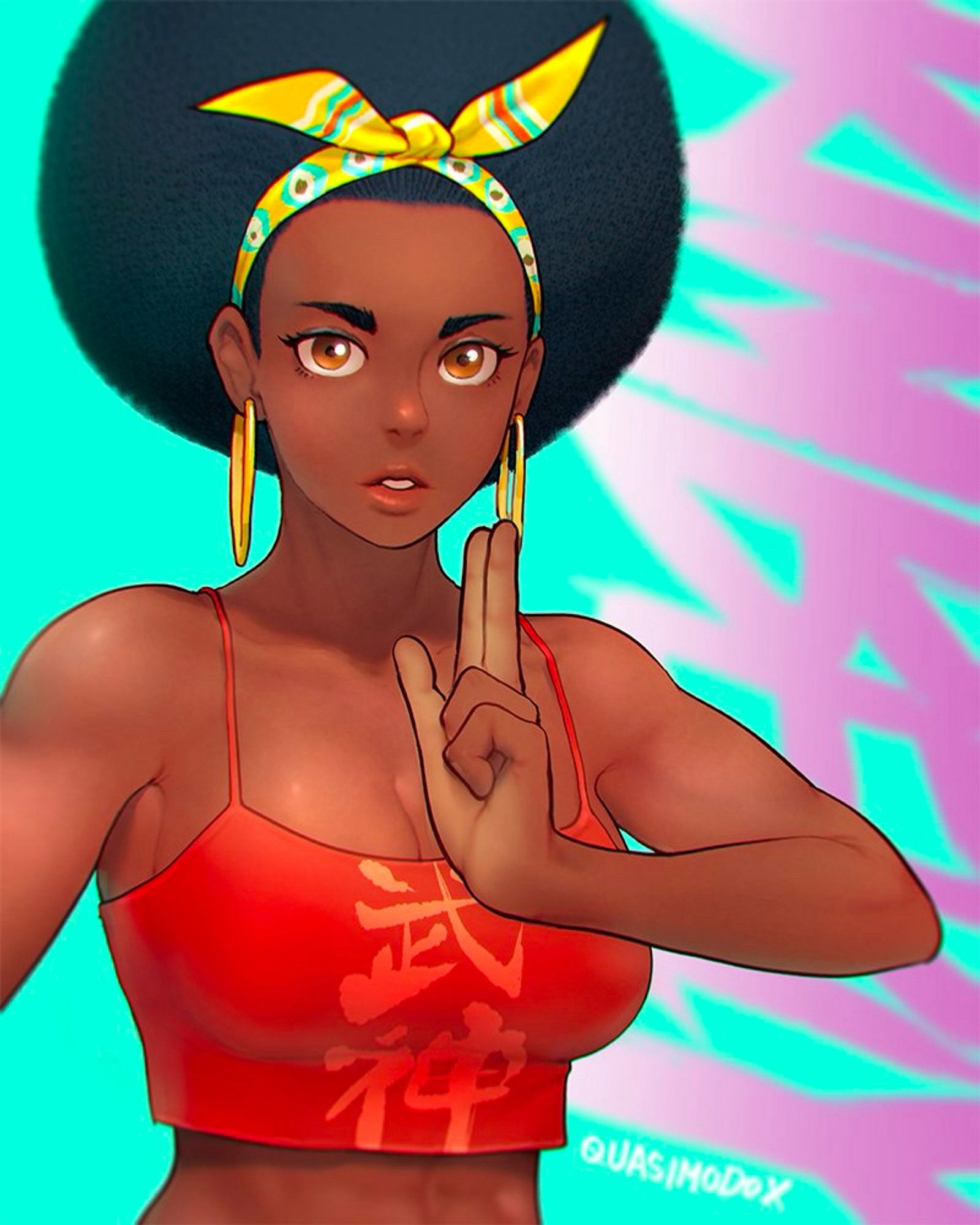 , Kimberly. Street fighter 6 , afro hair costume 7