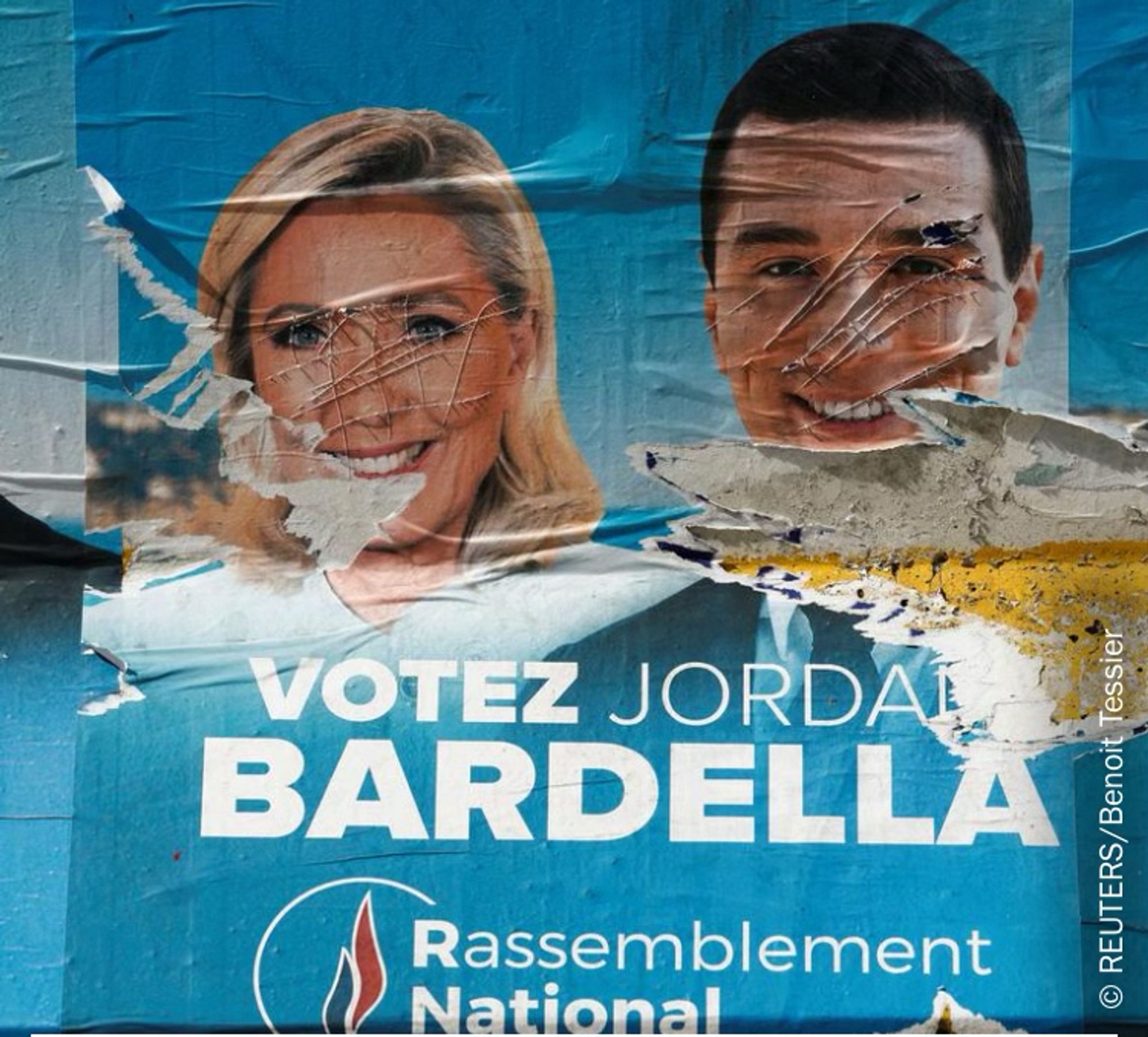 Französisches Wahlplakat des Rassemblement National 
Votez JordanBardella