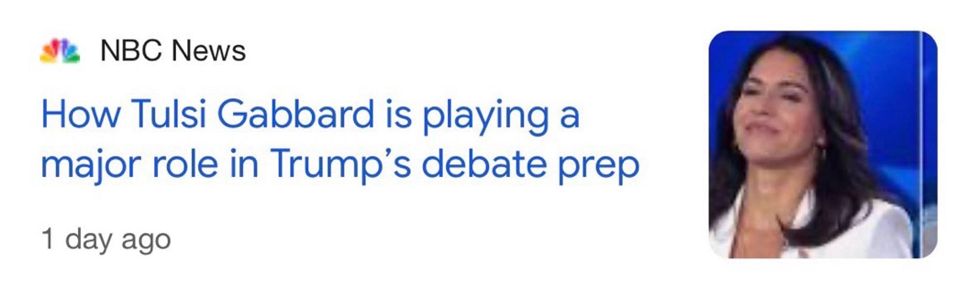 NBC News
How Tulsi Gabbard is playing a major role in Trump's debate prep
1 day ago