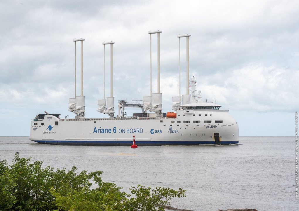 Canopée Schiff
mit einer Ariane 6 Lackierung
Bild CNES/ AirbusSpace