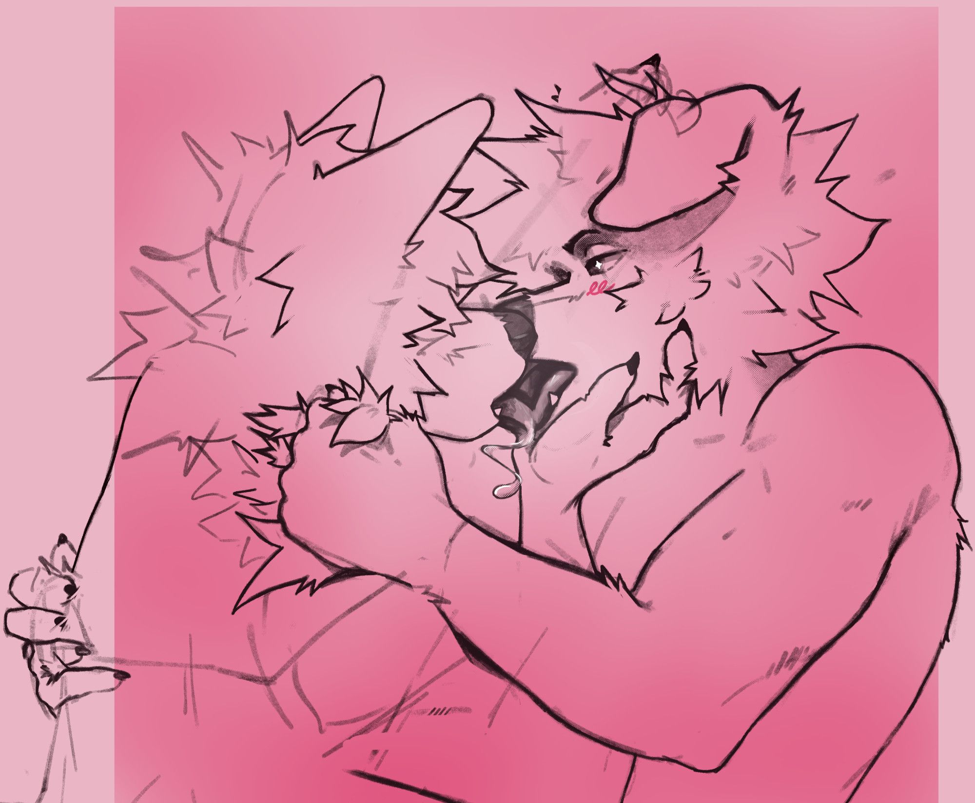 furry gays. they be kissing.