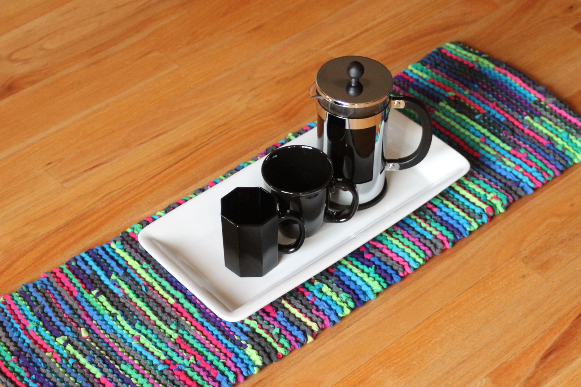 bright colored table runner