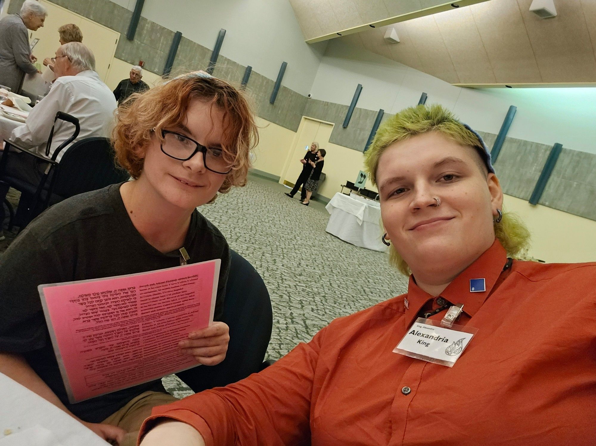 My fiance, Sid, and I at Share Shabbat dinner.