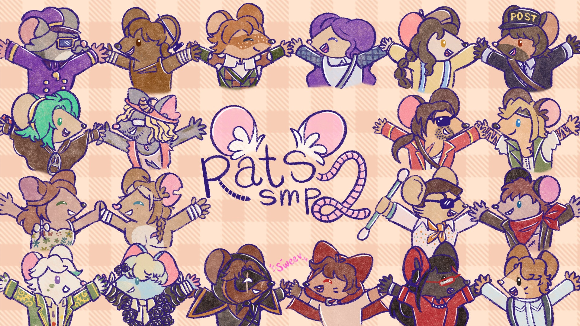 Drawing about Rats SMP 2’s cast, featuring many rats!