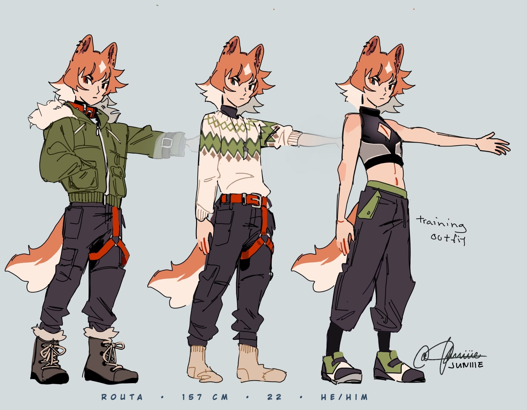 My OC Routa in various outfits