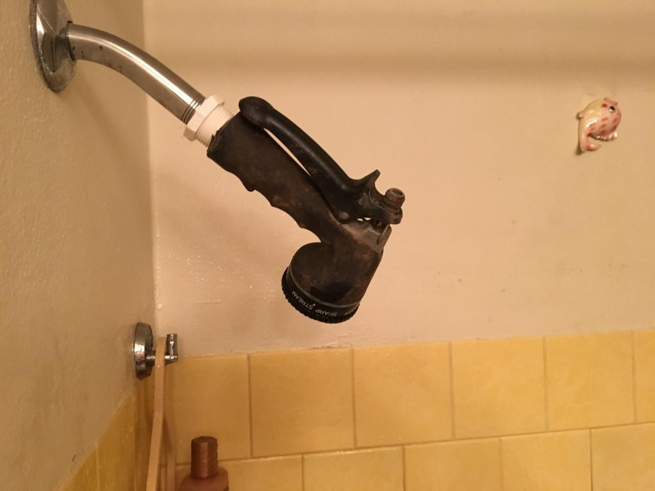 A showerhead but it's a garden hose nozzle.