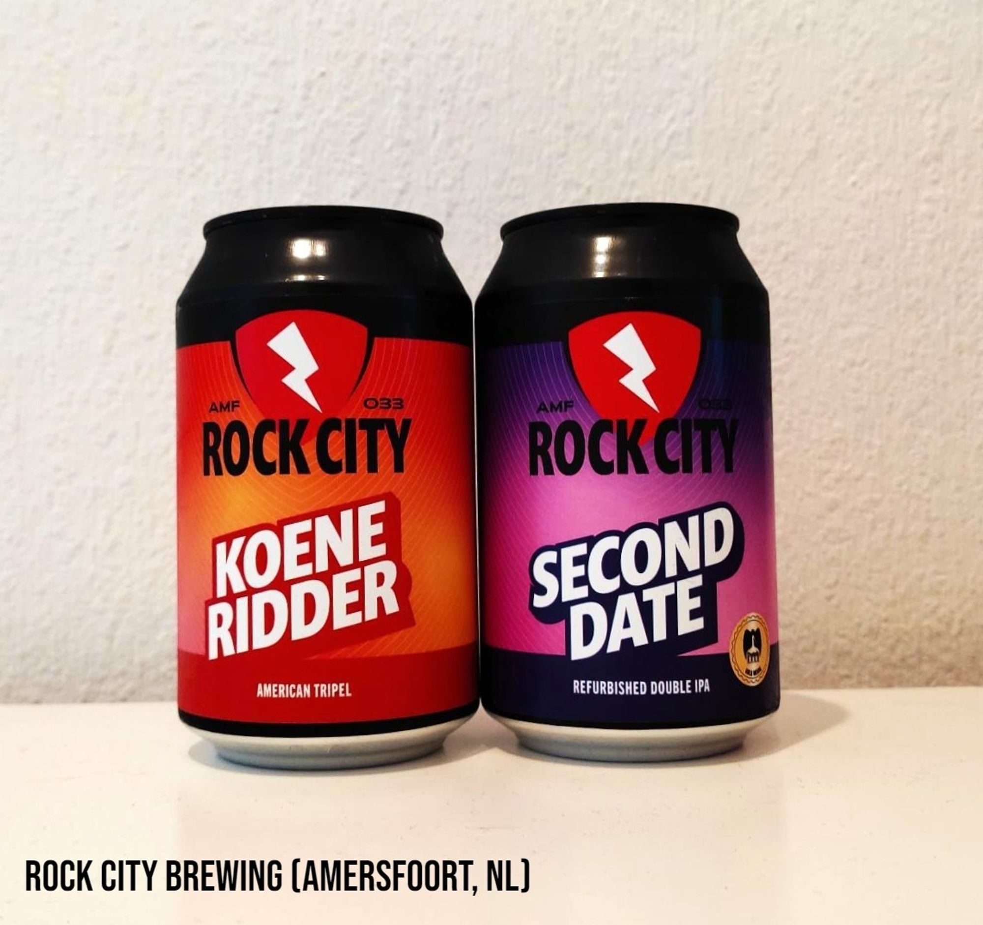 Two cans of beer by Rock City Brewing, Amersfoort, The Netherlands.