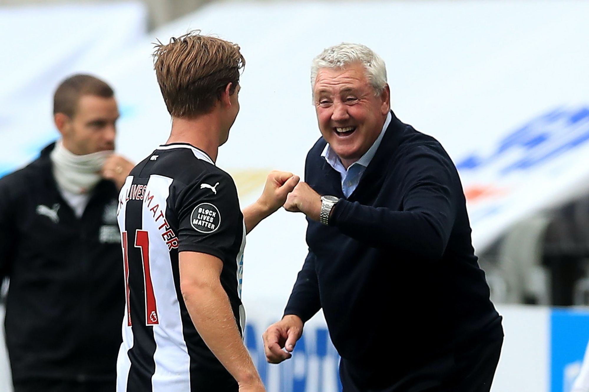 Steve Bruce enjoying a good old chuckle about a rude joke