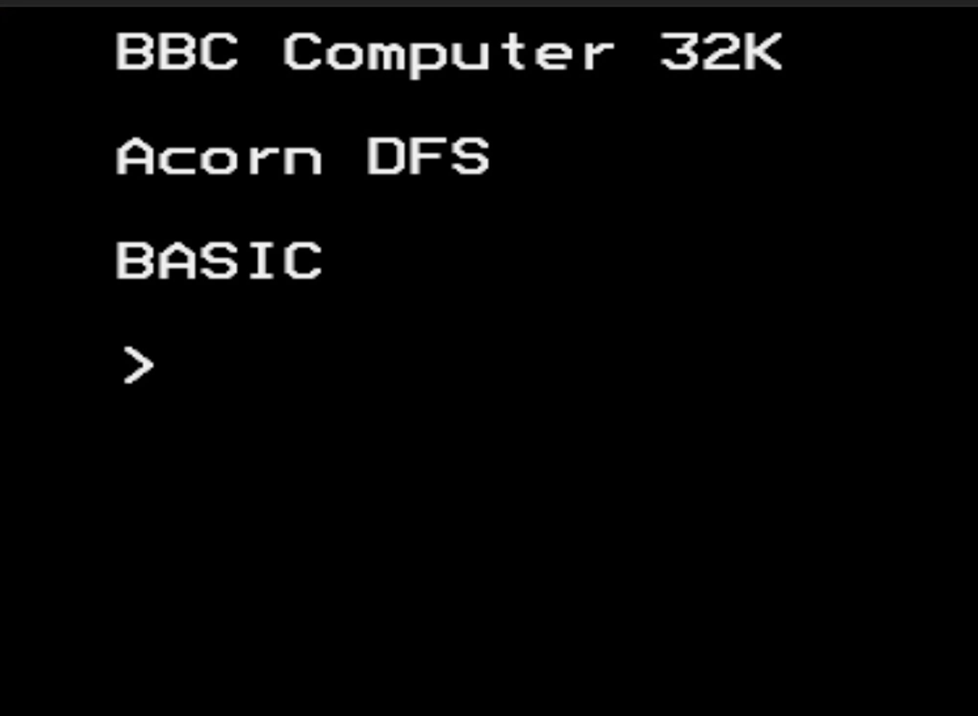 The old bbc model b BASIC prompt