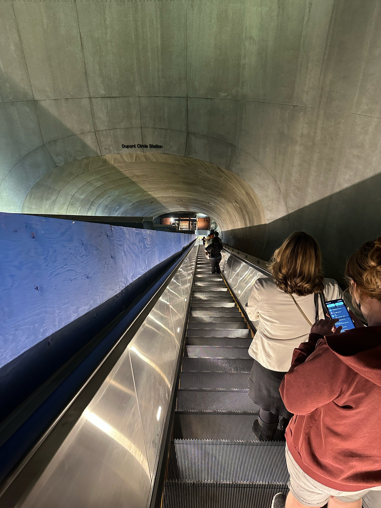 a very long escalator