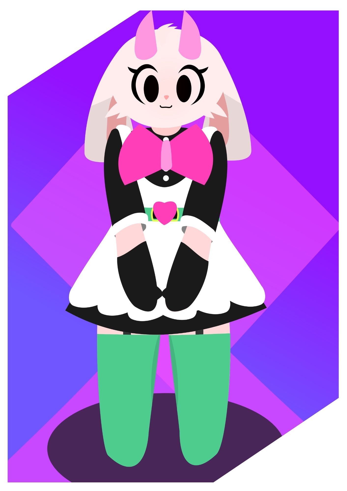 Ralsei with a maid costume