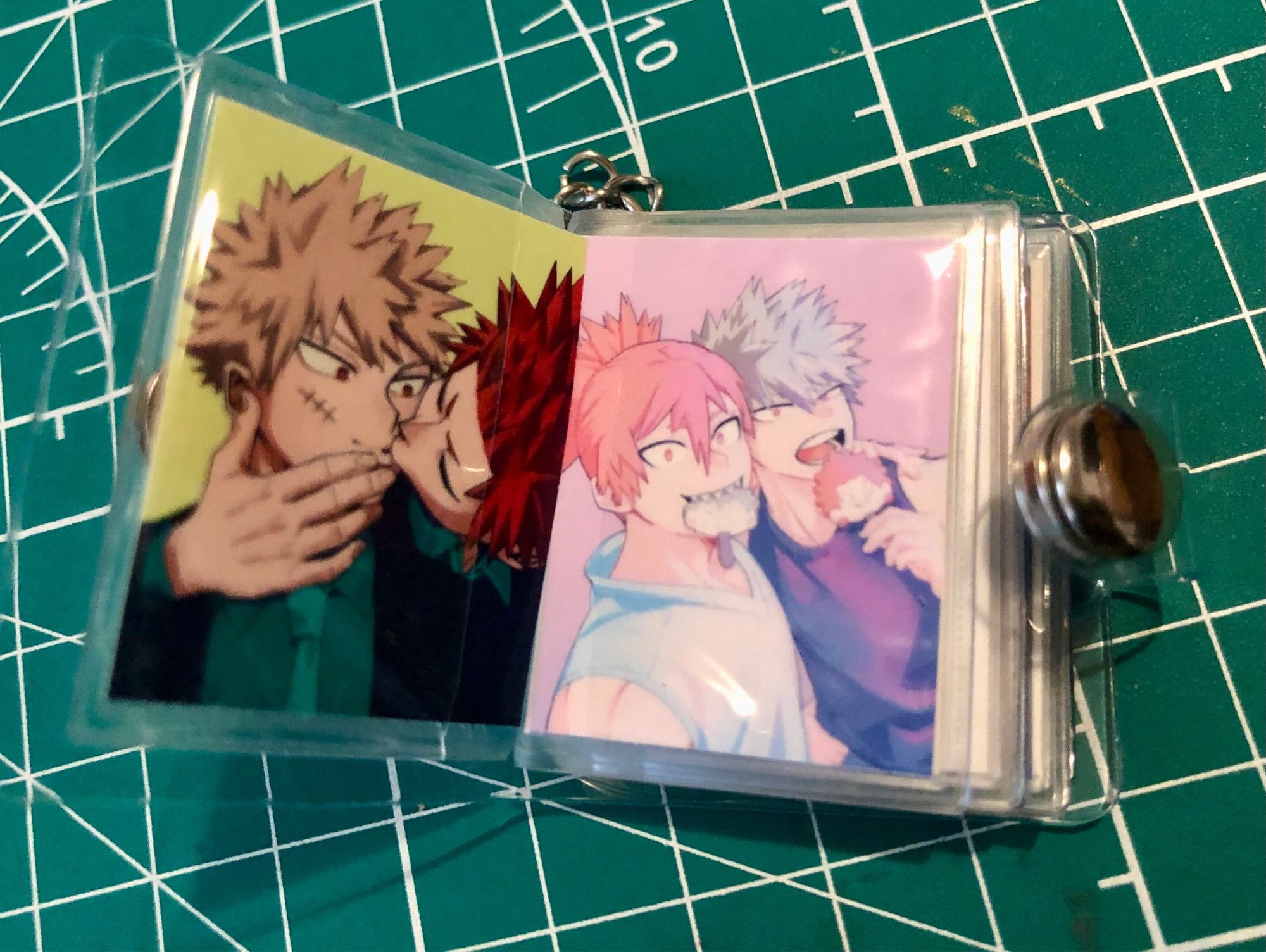 Mini photo album keychain pages with drawings from krbk month