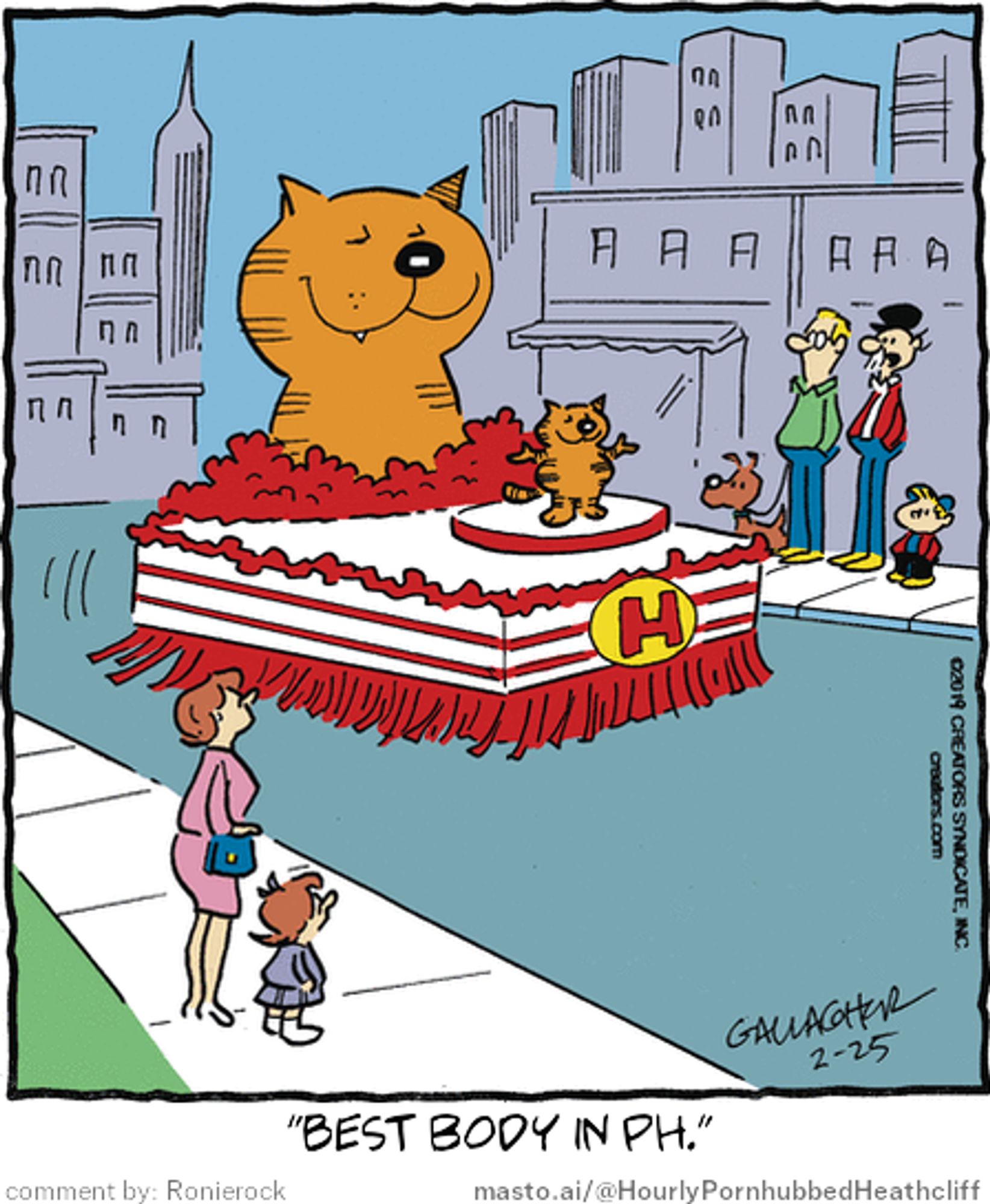 Original Heathcliff comic from February 25, 2019
New caption: "Best body in PH."
Comment by: Ronierock