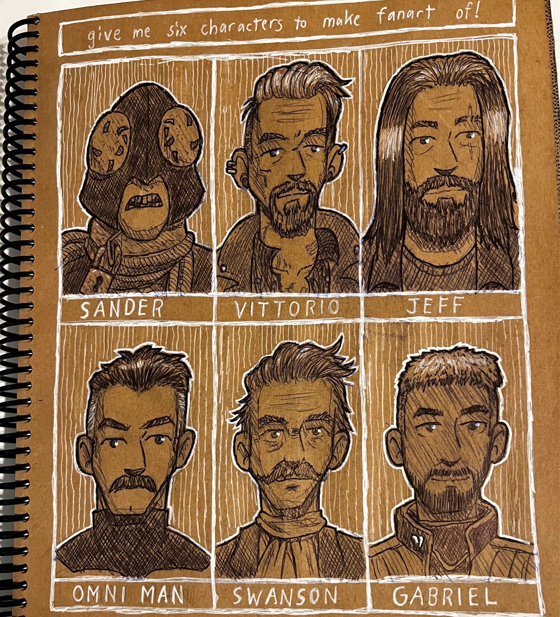 Draw six fanarts request with six characters:


Top row:
Sander Rault
Vittorio Toscano
Jeff Johansen

Bottom row:
Omni Man
Orville Swanson
Gabriel Soma