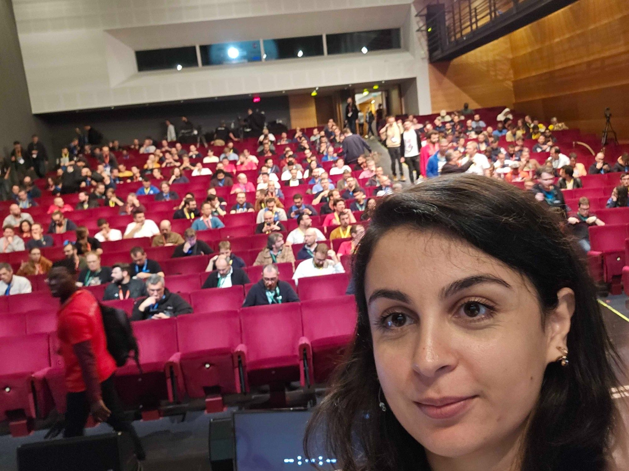 Selfie avant mon talk, pendant que le public s'installe