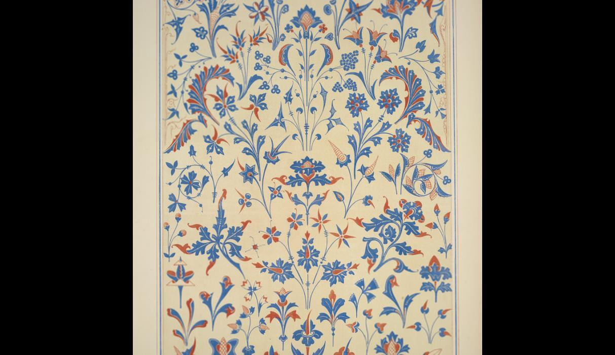 Medieval Ornament no. 1. Conventional leaves and flowers from illuminated manuscript