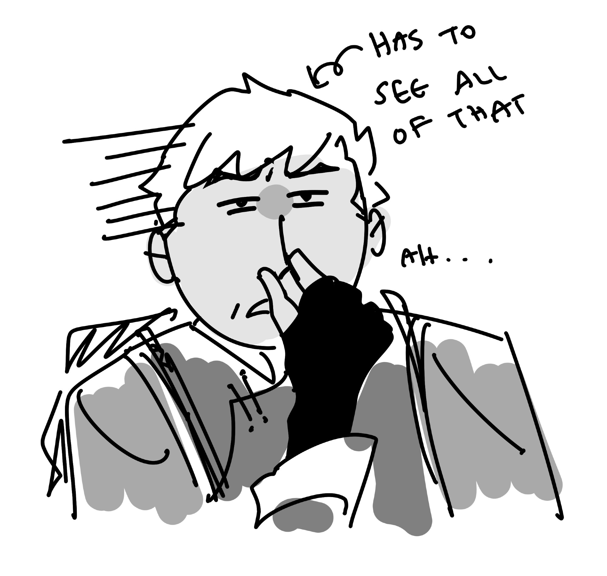 doodle of smoke from mk1 frowning while pinching his nose going "ah..."
text: (has to see all of that)