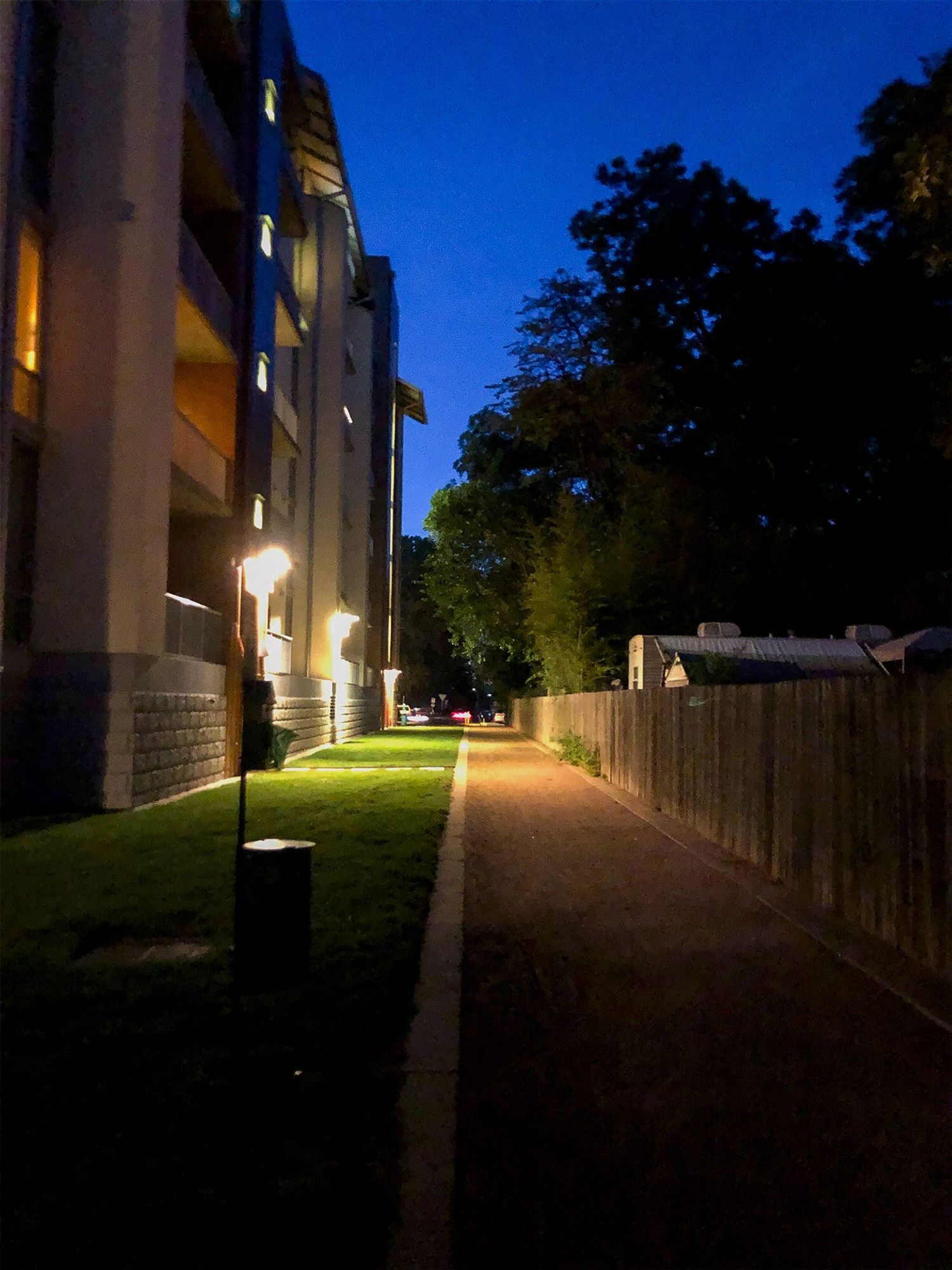 I was walking on a pebble trail at an apartment complex late at night and took a pic because it was eerie