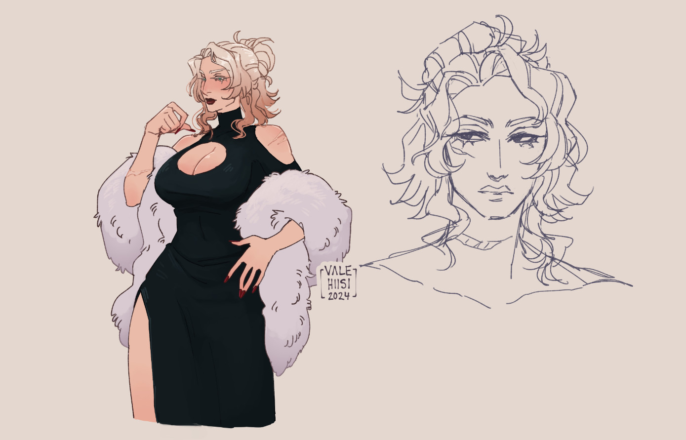 Hot mafia woman sketch