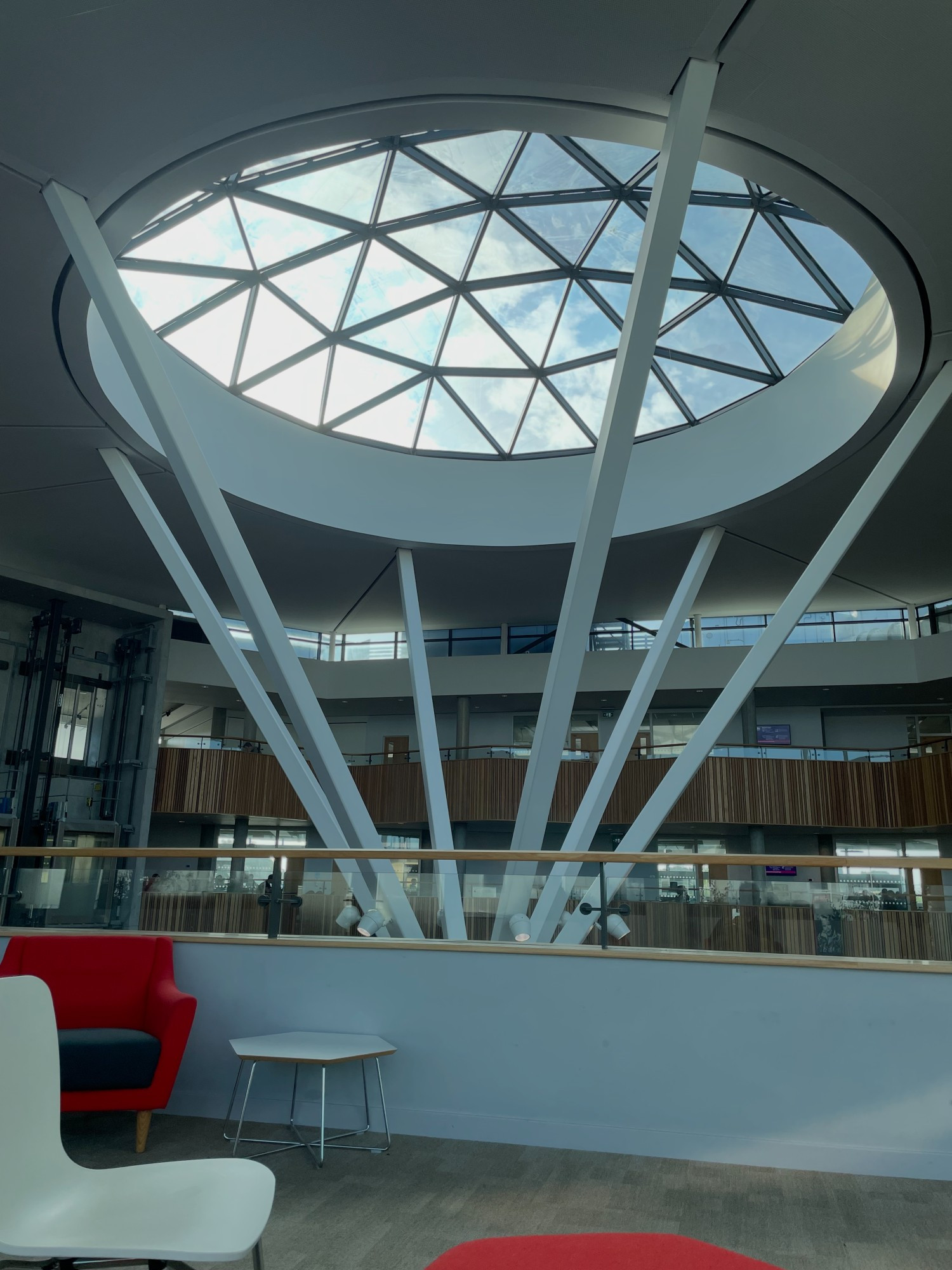 The atrium of the Fusion Building at Bournemouth Uni