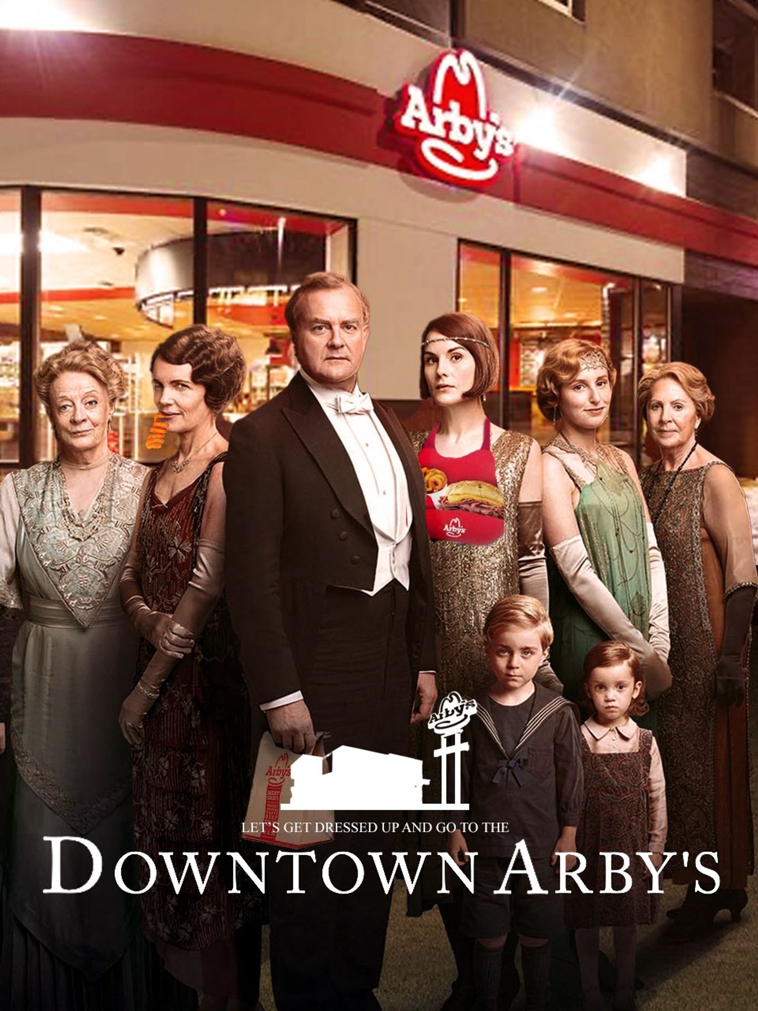 The Crowley family at a Downtown Arby's. They have the meats.