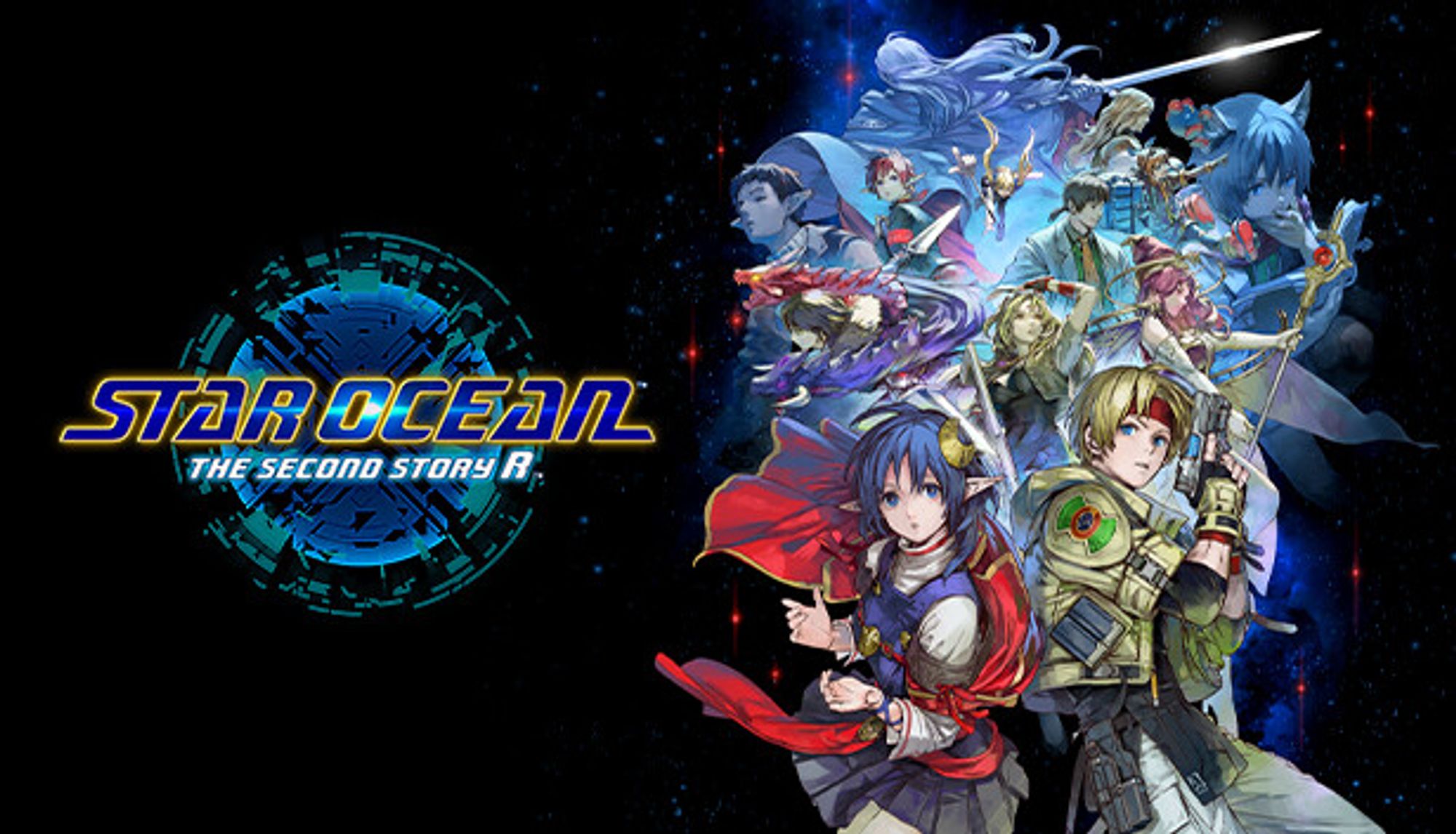 The Star Ocean The Second Story R logo alongside a character collage