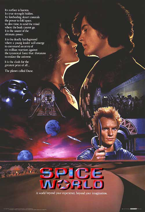 the poster for dune with the logo for spice world on it