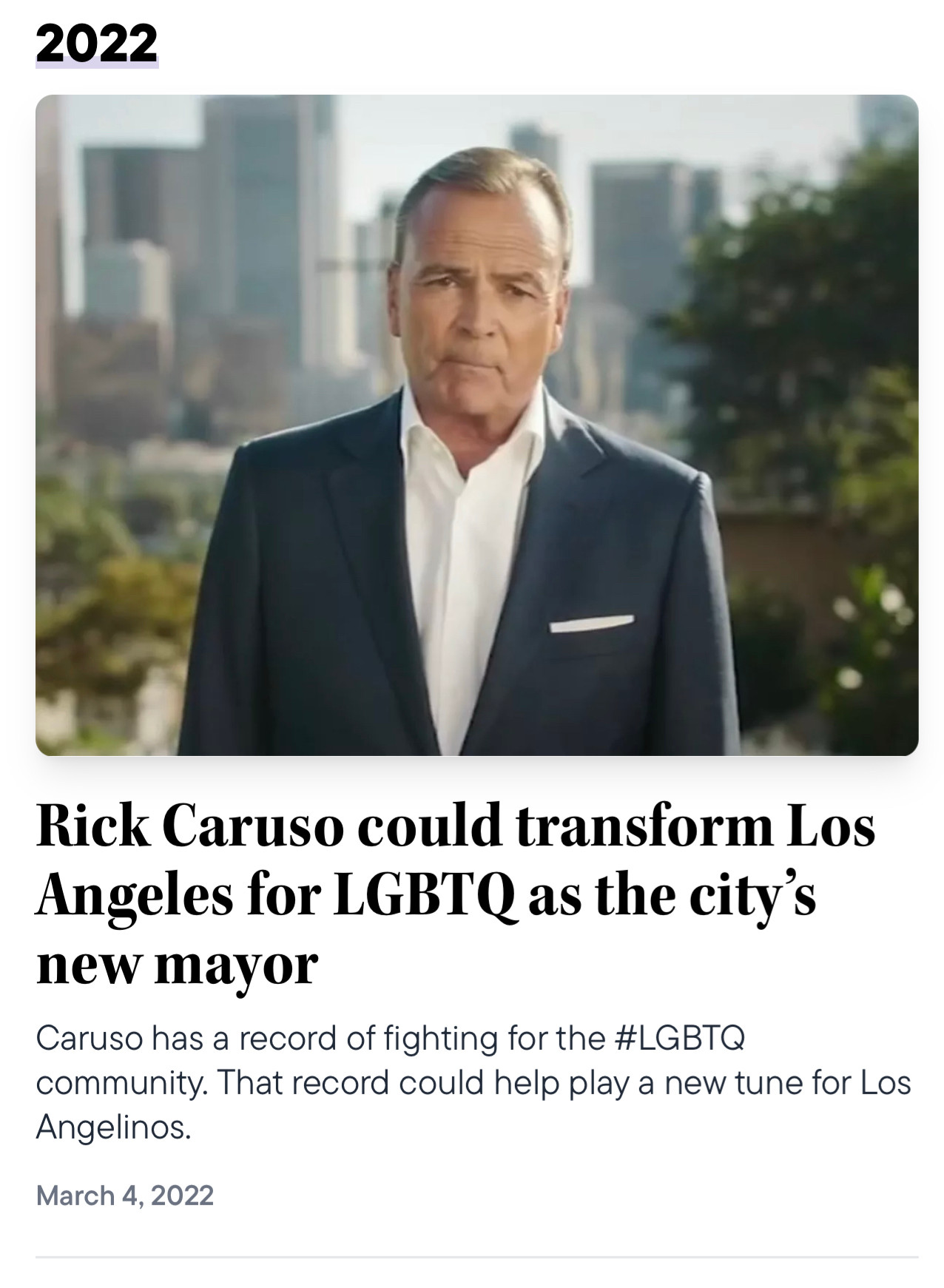 The author of the Mamdani hit piece also wrote a “Rick Caruso the republican will be great on gay rights” post. 