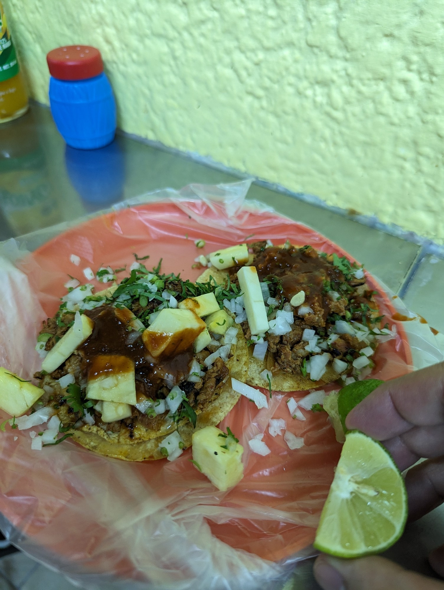 Tacos al pastor in Mexico City 