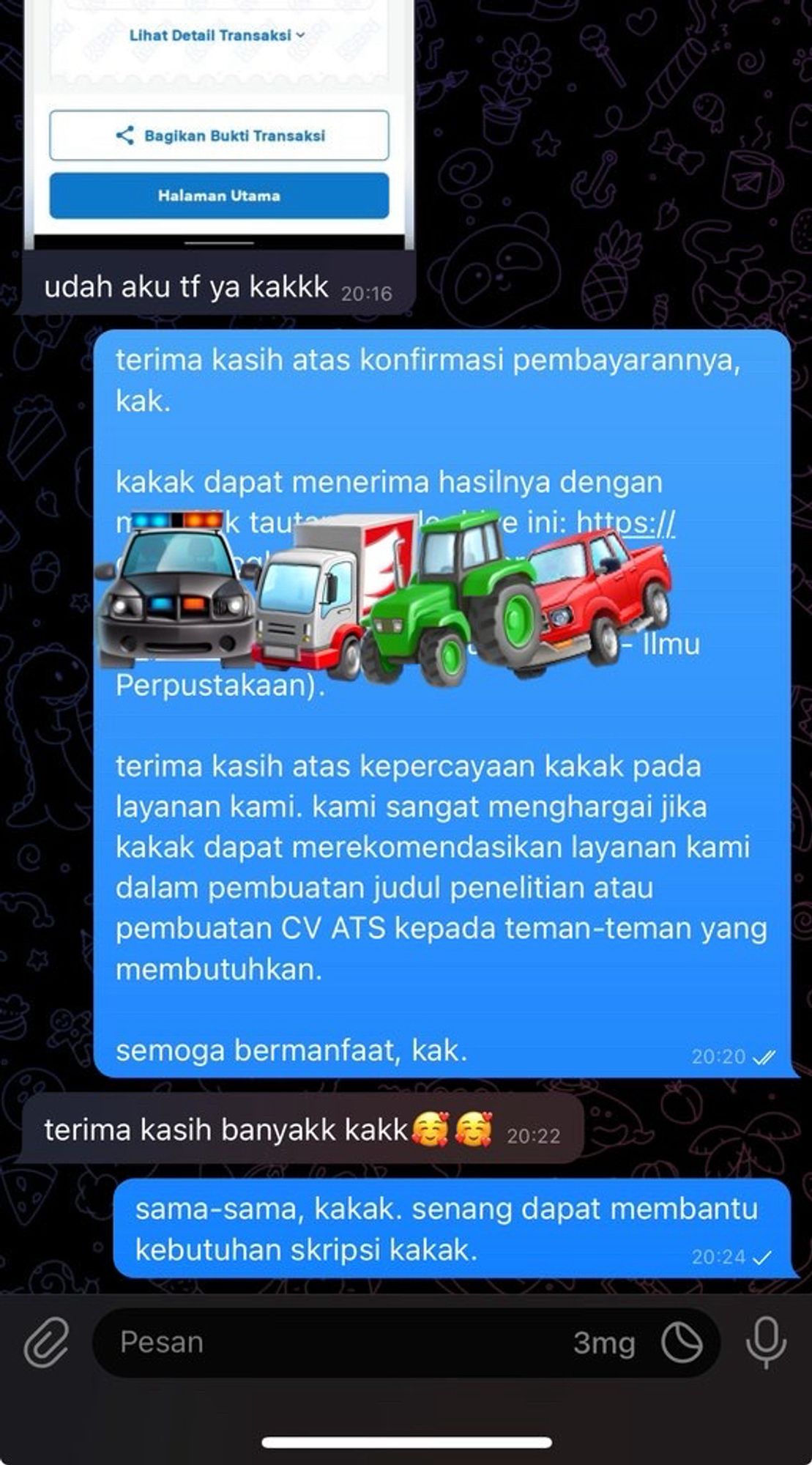 Testimoni buat judul skripsi atau judul penelitian untuk prodi Ilmu Perpustakaan.