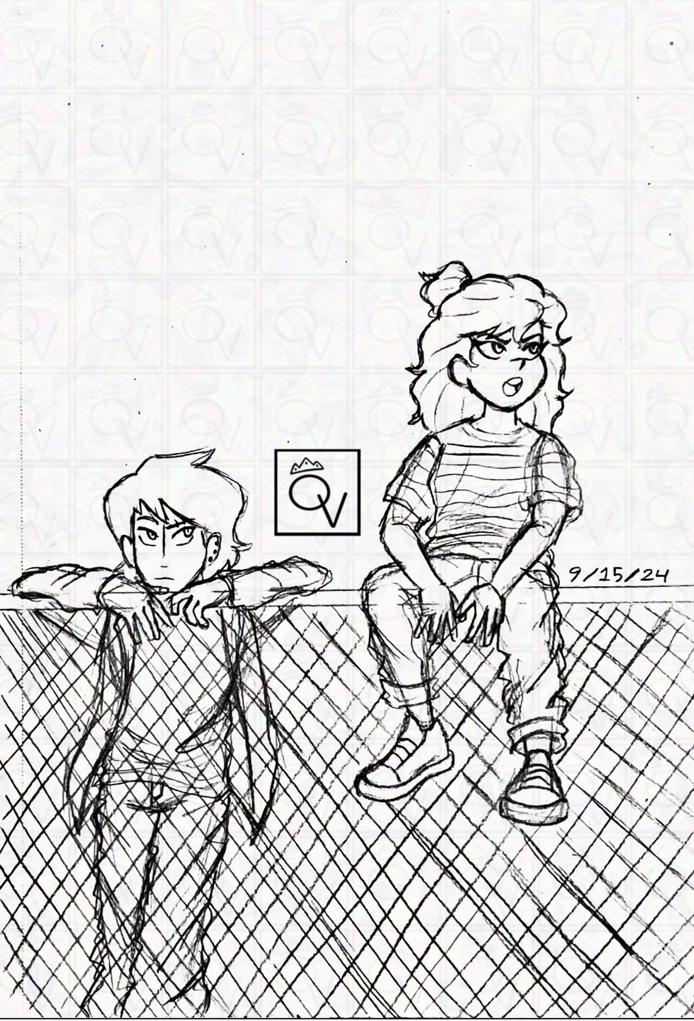 Sketched version of the Punkboy and Lisa drawing.