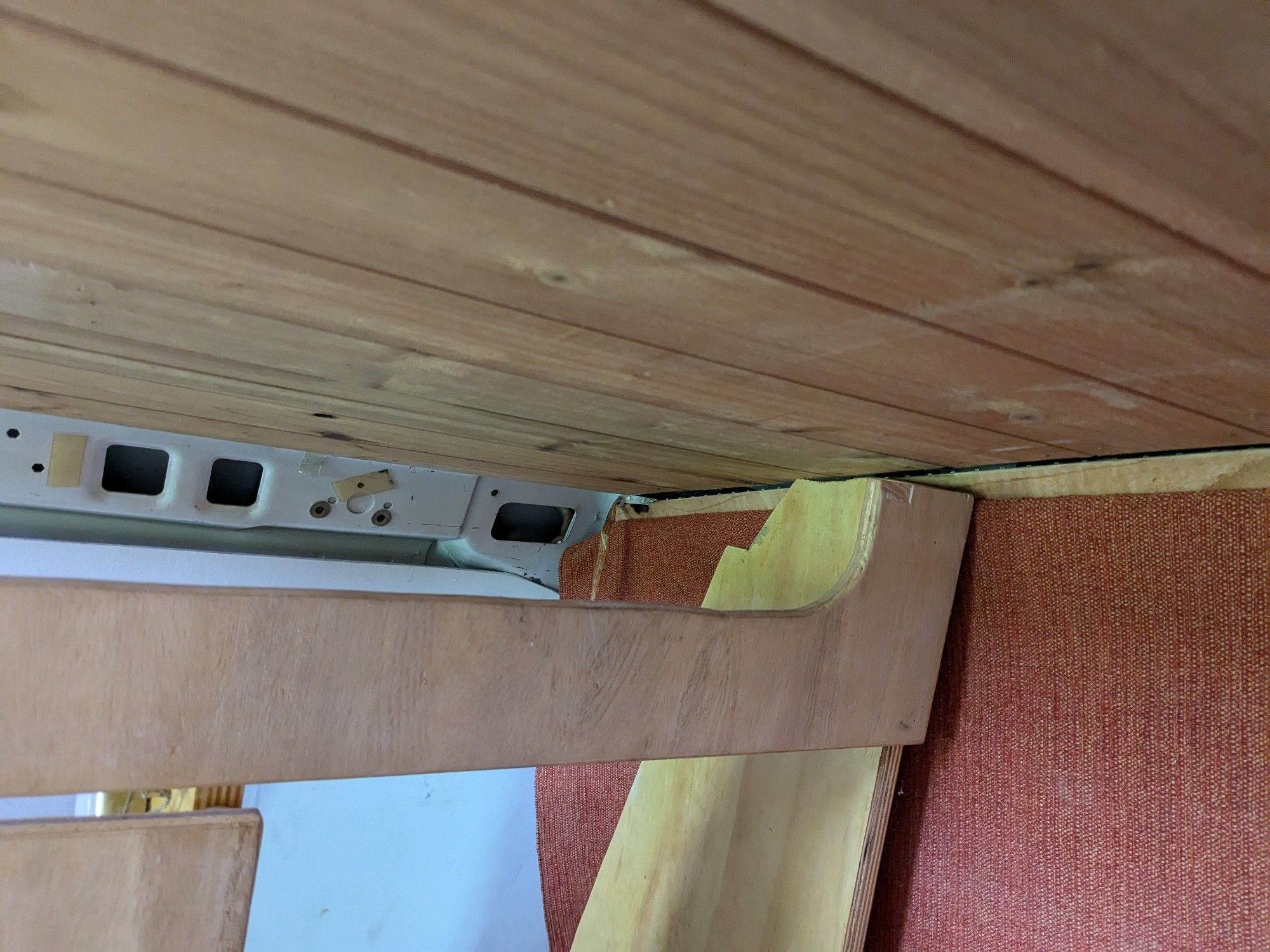 Shelf that no longer fits under the roof.