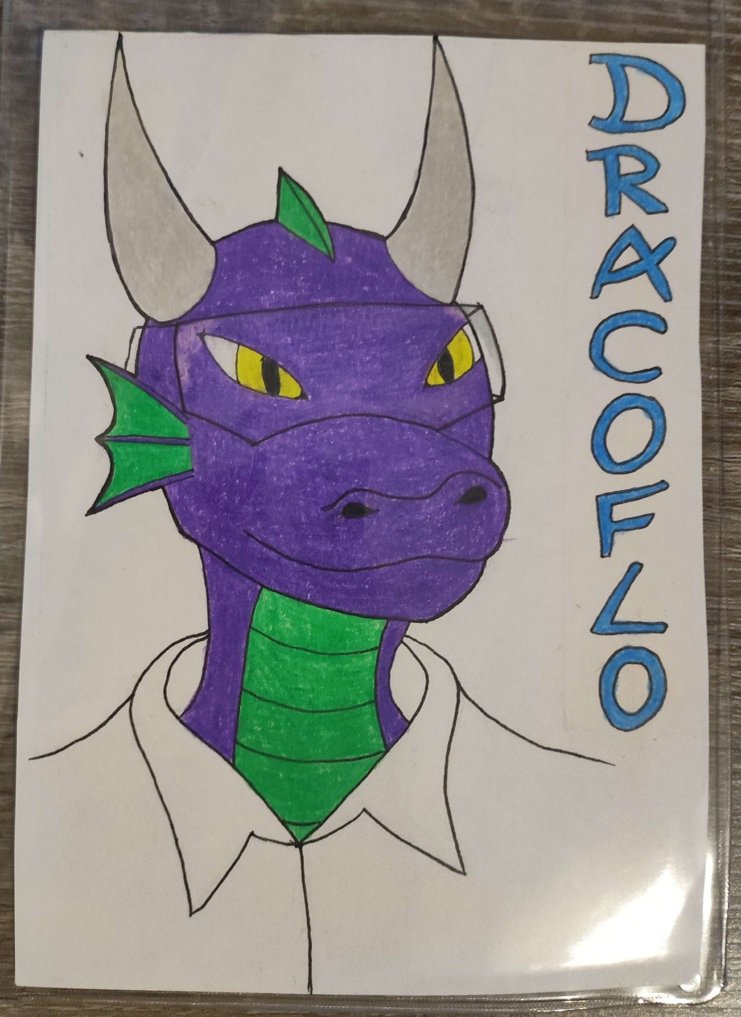 Headshot badge-style of DracoFlo, chemist mode