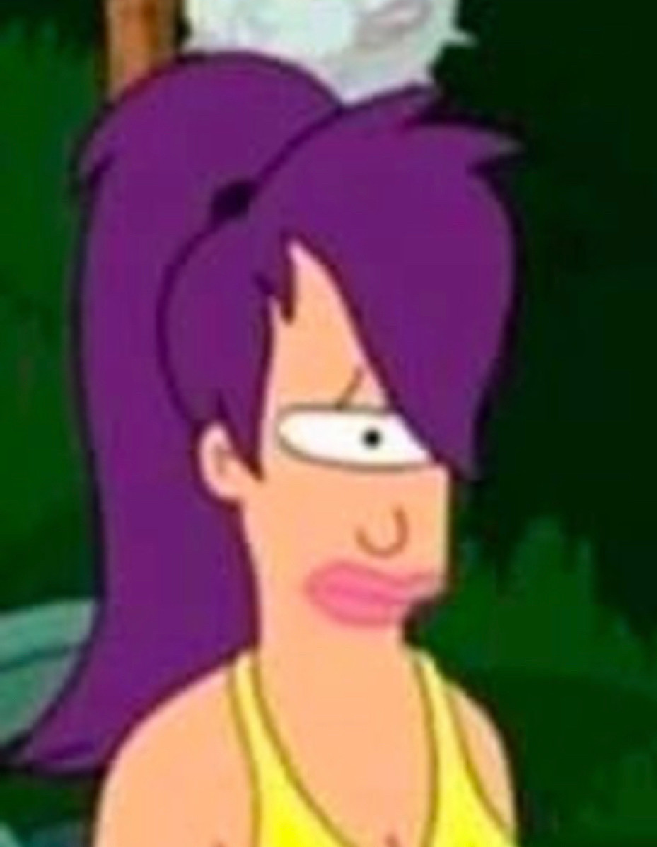 leela looking slightly disgusted