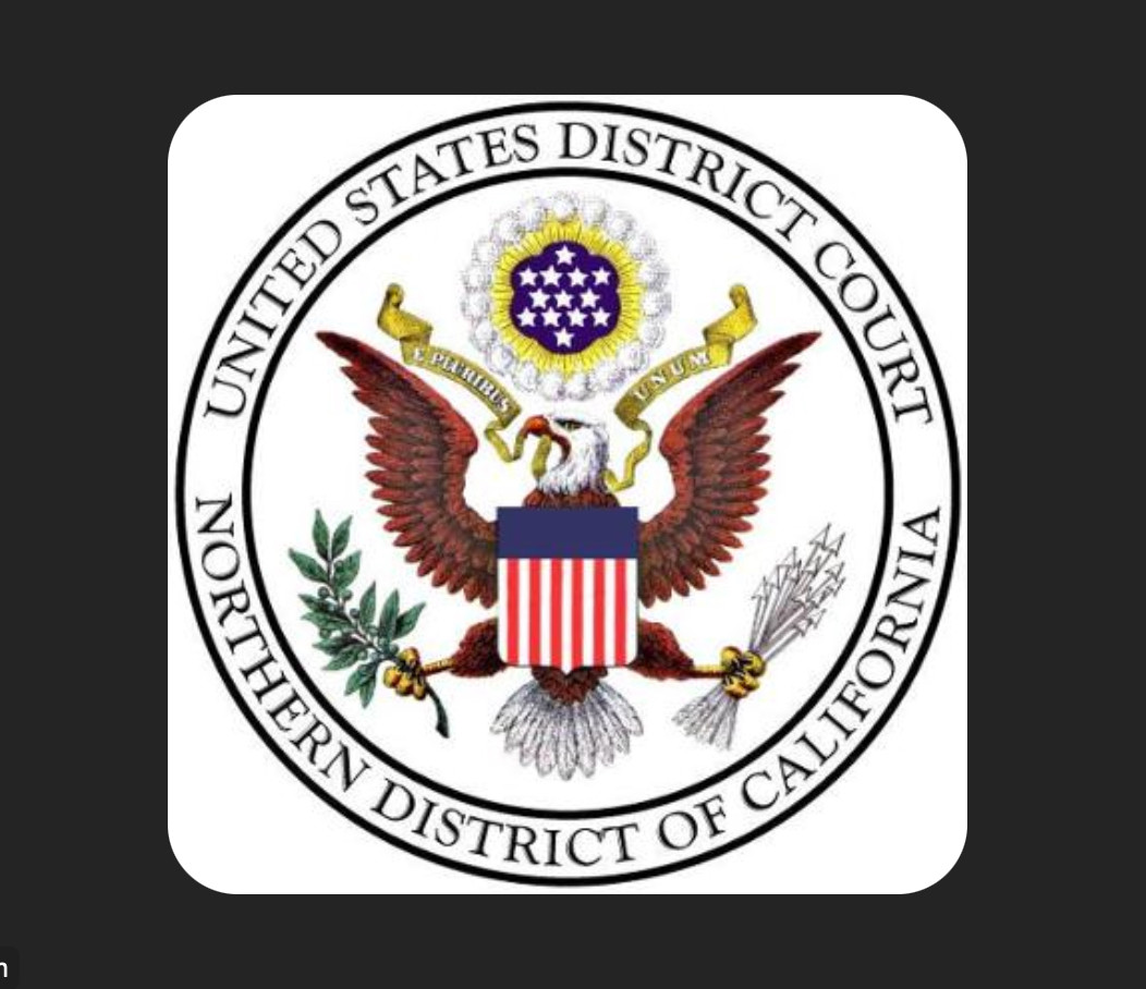Northern District for California District Court seal, featuring an eagle 