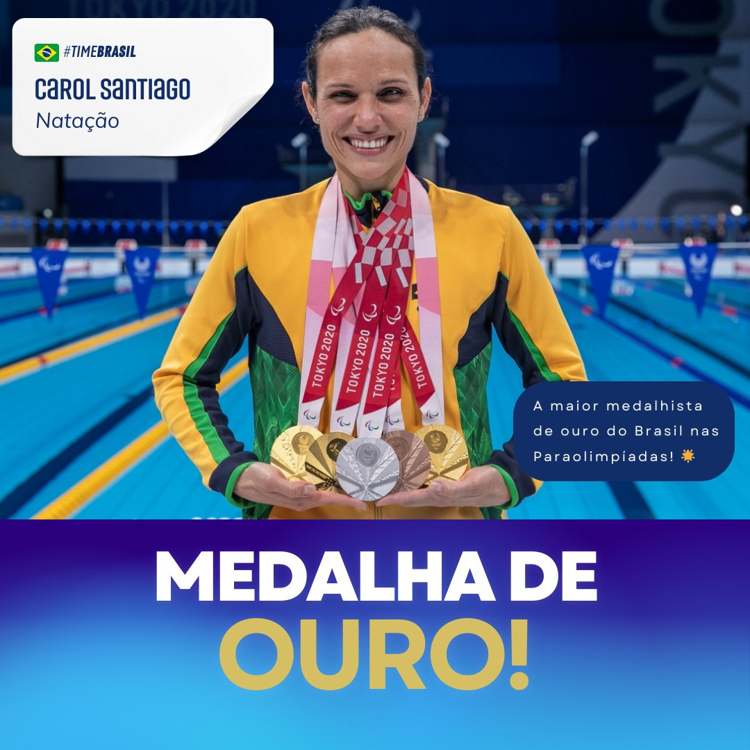 Carol Santiago se torna a brasileira com mais ouros nos Jogos Paraolímpicos, tendo seis ouros, três pratas e um bronze! Foto: Ale Cabral/ CPB