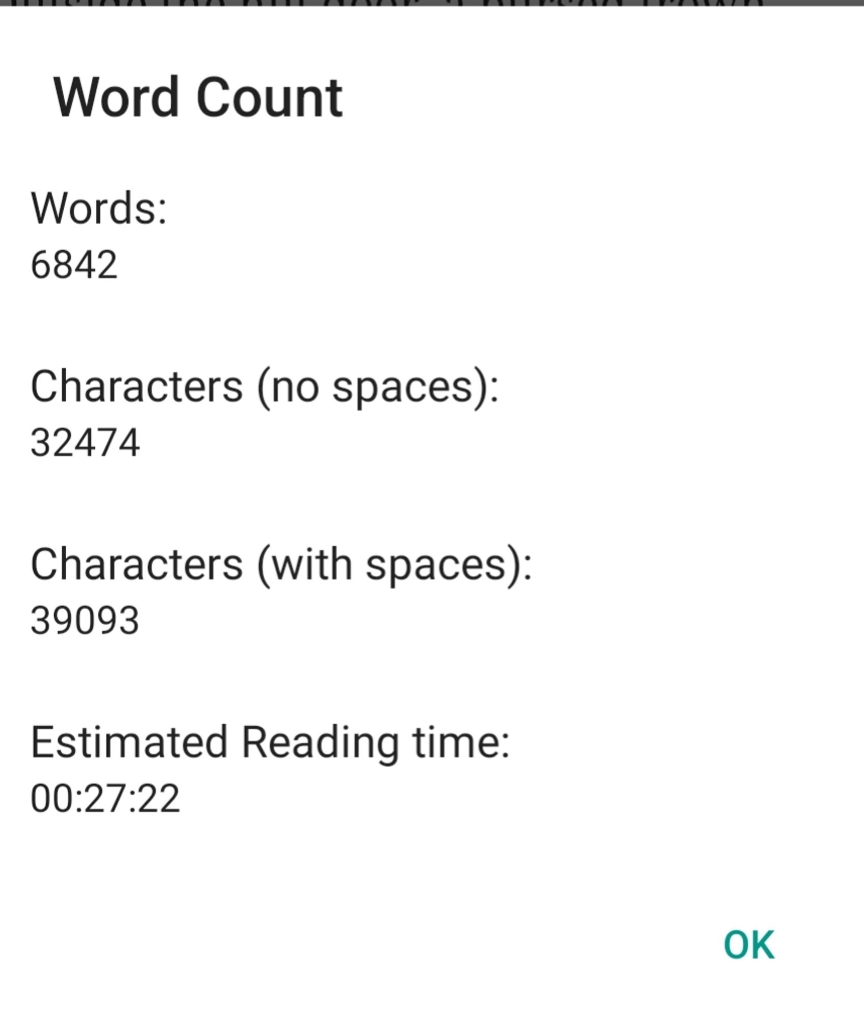 Word count: 6842, characters without spaces: 32474, characters with spaces: 39093, estimated reading time: 27 minutes, 22 seconds