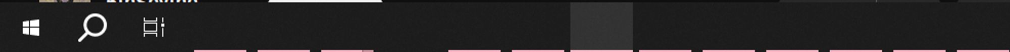 screenshot of windows taskbar with all the icons being invisible
