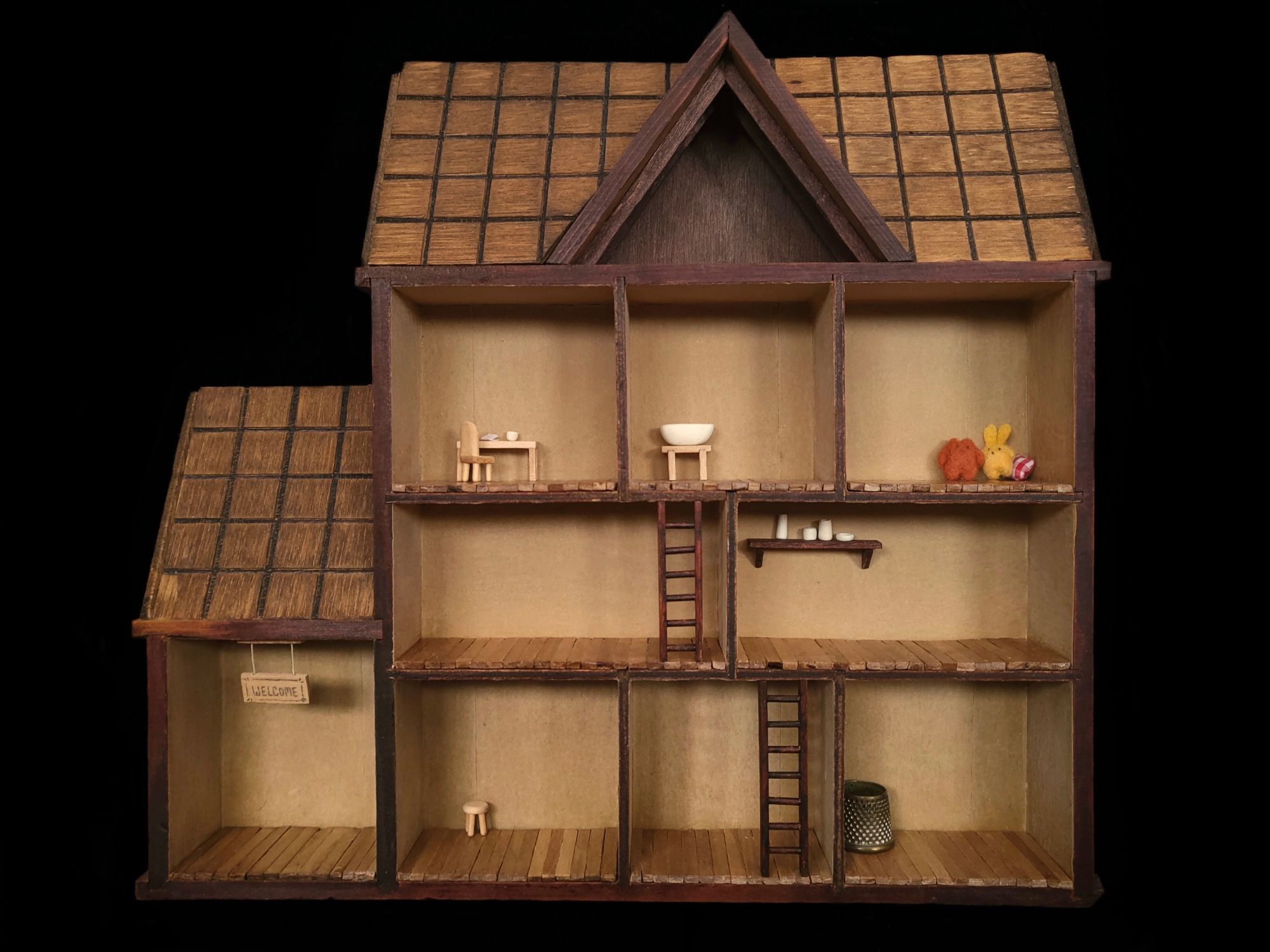 A miniature diorama of a house