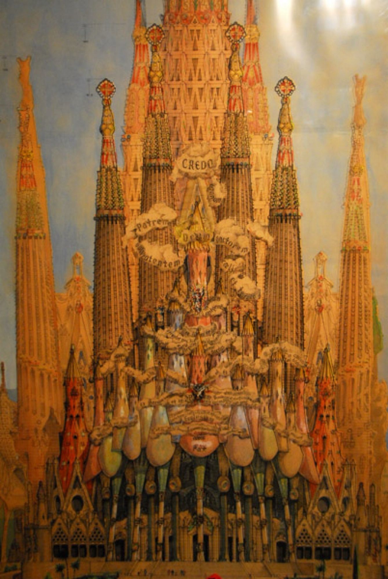 Antón Gaudi sketch of the glory facade of the Sagrada Familia