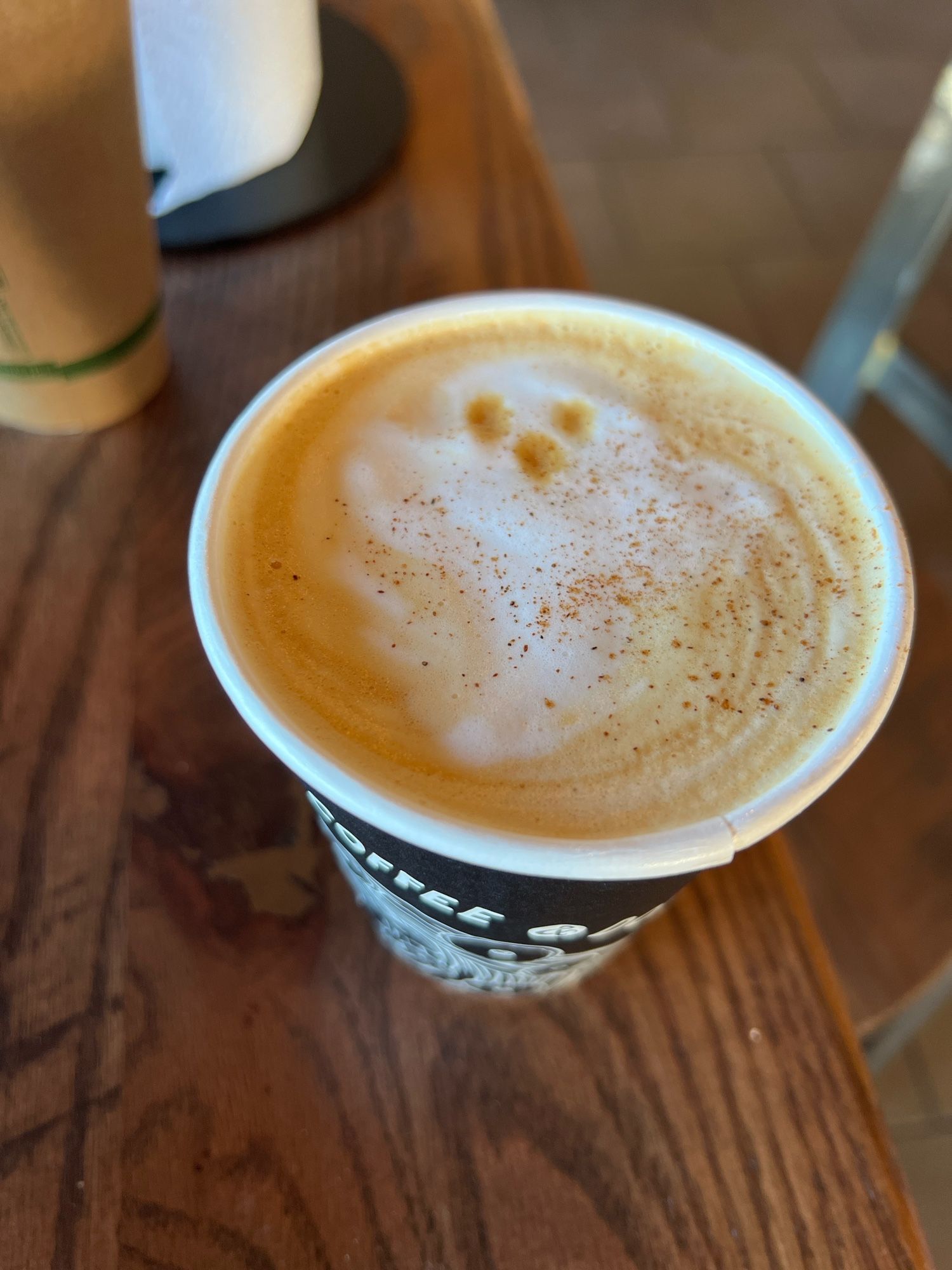 Ghost latte art for Halloween month