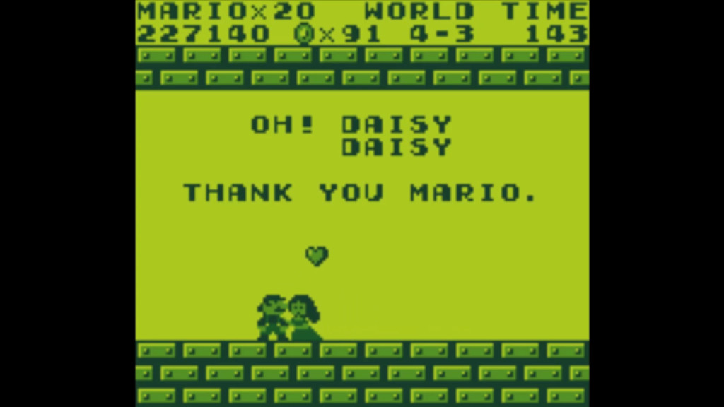 "OH! DAISY" still from Super Mario Land.