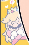 Mario dressed as Peach, hiding in the original.