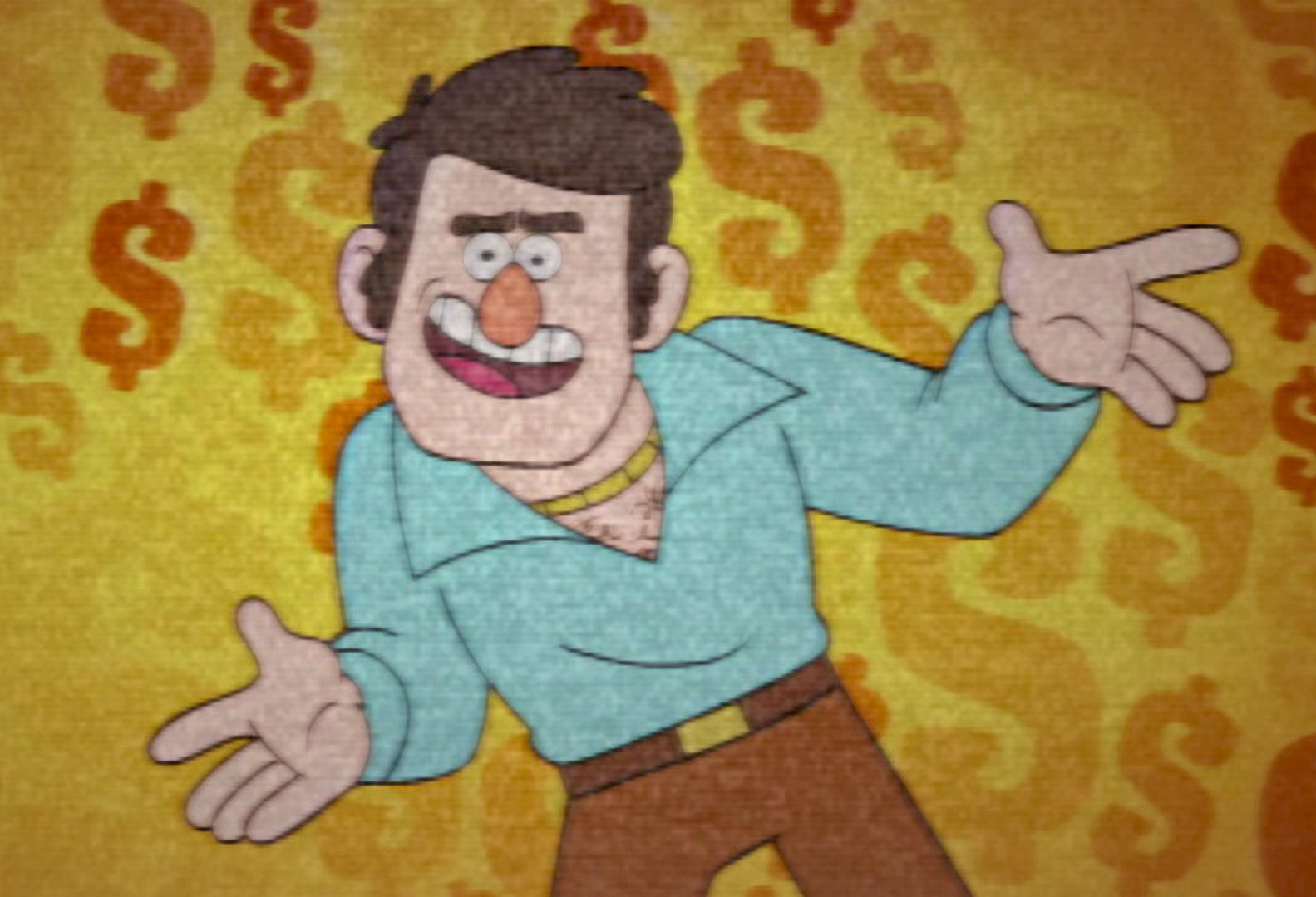 Picture of Stanley Pines from Gravity Falls from Tale of Two Stan, when he was younger