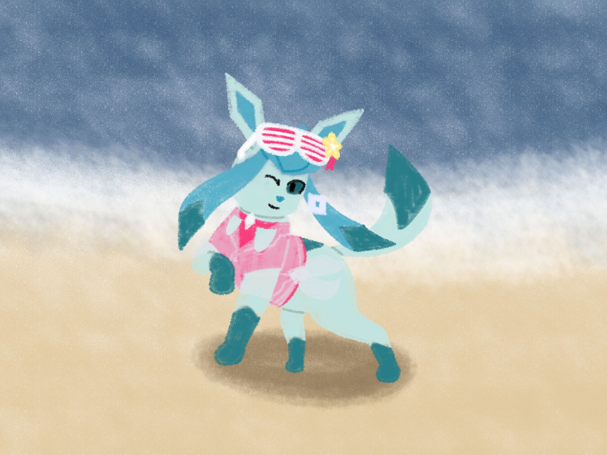 Glaceon (Pokémon) in Beach Style Holowear (Pokémon Unite)