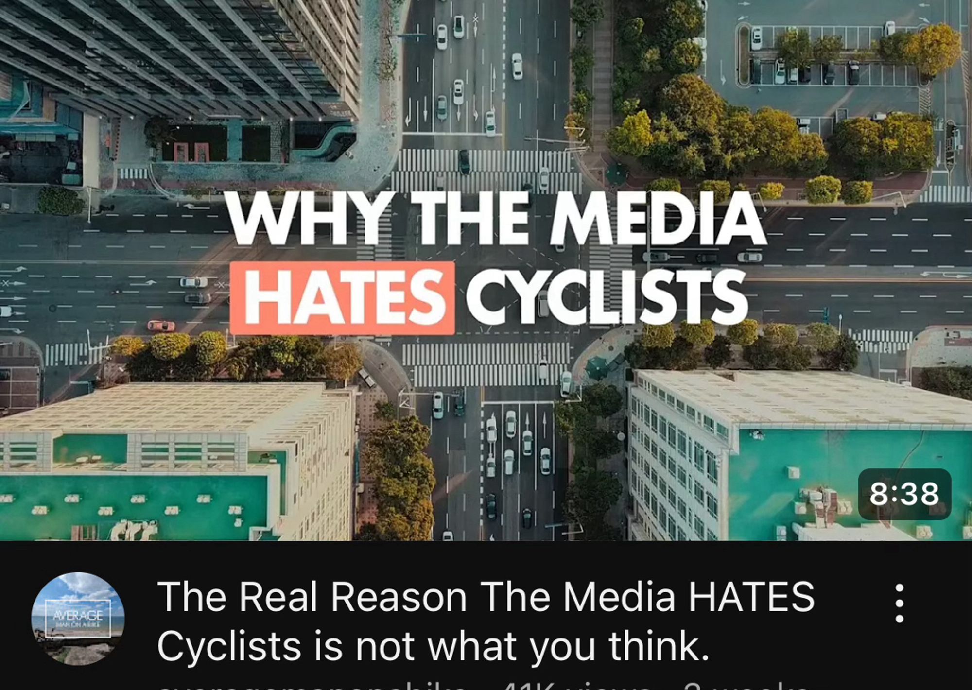 Youtube thumbnail: why the media HATES cyclists the real reason the media HATES cyclists is not what you think