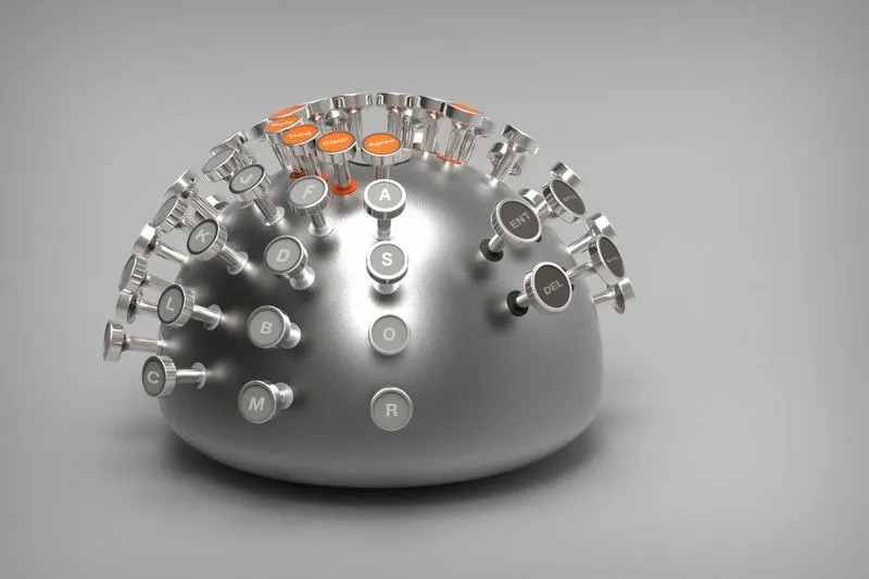 exponent keyboard which is a dome with protruding keys and is somehow empowering for women?