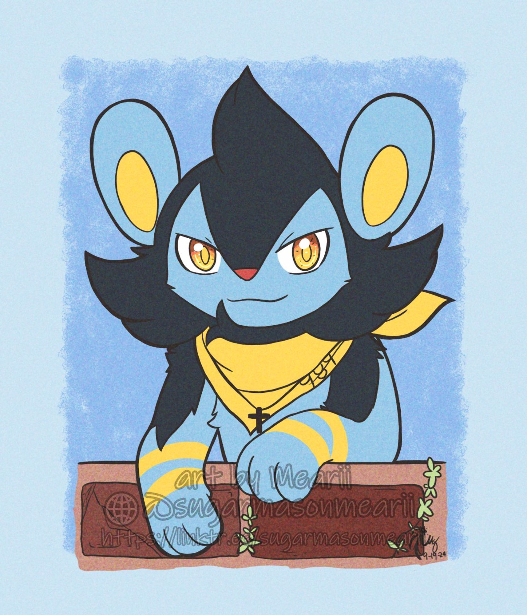 Tumblr Winner Raku, featuring his Luxio Pokesona.